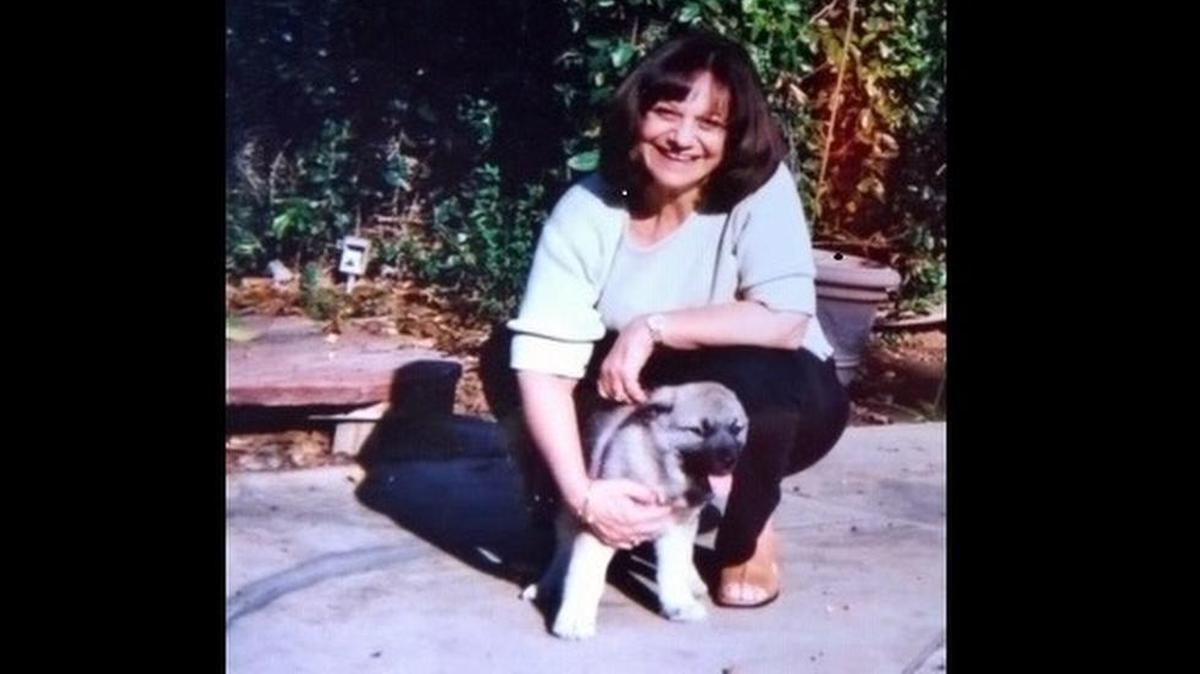 Pauline Sahakian with her Norweigian elkhouse Berend.