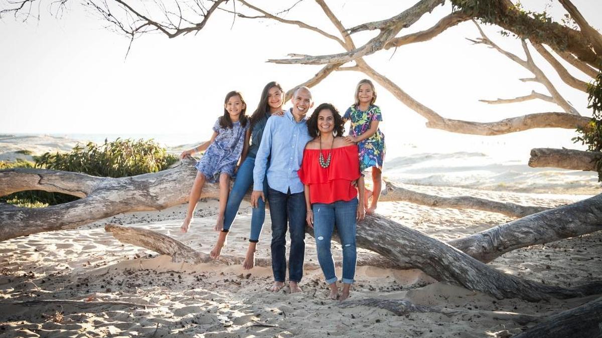 Shawn and Dorina Gilmore and their three daughters, Giada, 8, Meilani, 11, and far right Zayla, 6, who hope to spend more time enjoying nature this year.