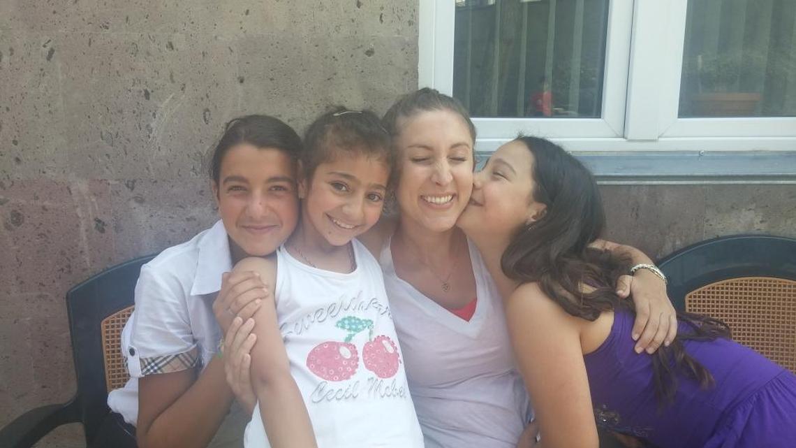 
Kira Armbruster of Fresno enjoys her new friends in Armenia.
