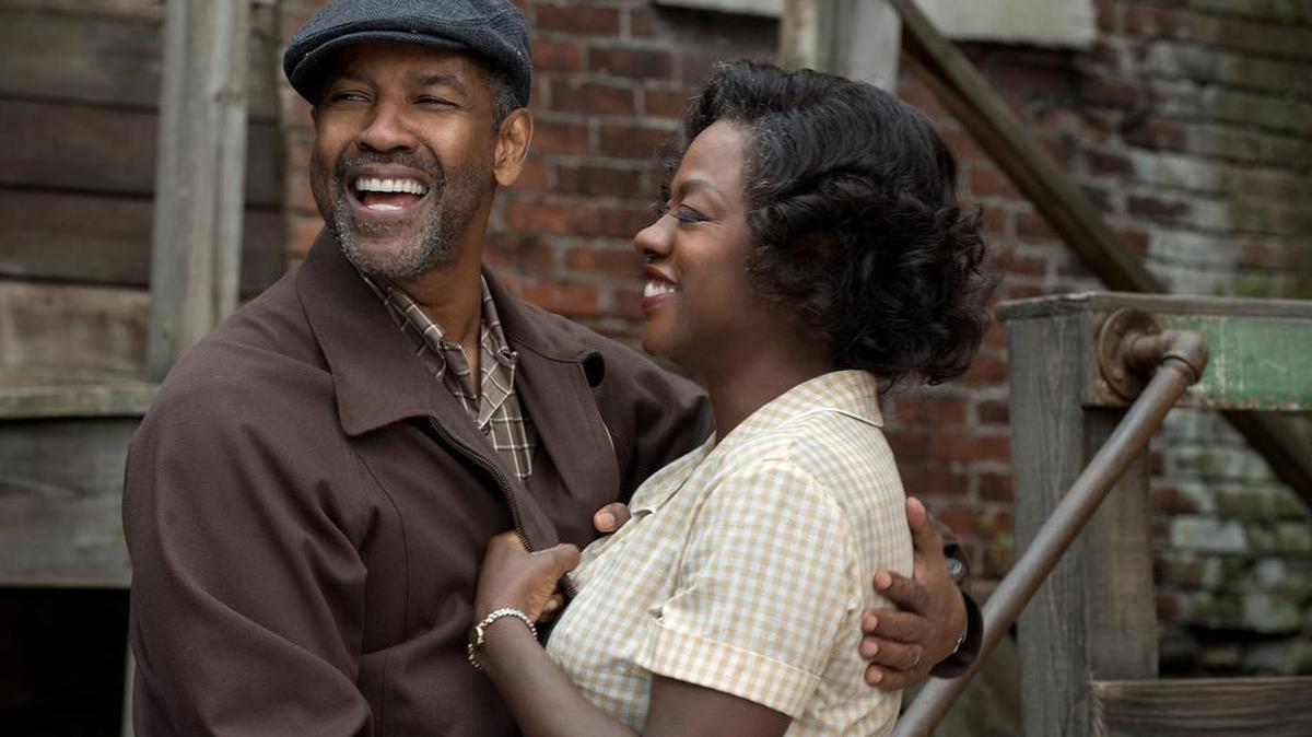 Denzel Washington as Troy Maxson and Viola Davis as Rose Maxson in a scene from the movie ‘Fences.’ Davis won Best Actress at last month’s Oscars.