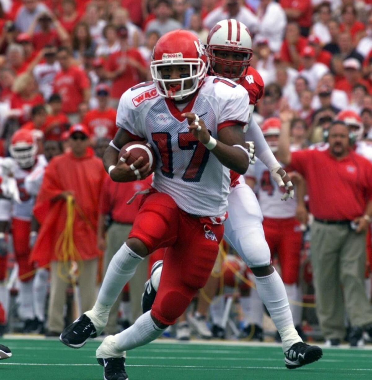 Rodney Wright II caught 211 passes at Fresno State from 1998-2001, including a nation-leading 104 as a senior.