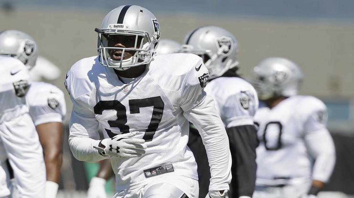 
The Raiders signed rookie free safety Tevin McDonald, shown during training camp, to their active roster on Saturday, Sept. 19, 2015.

