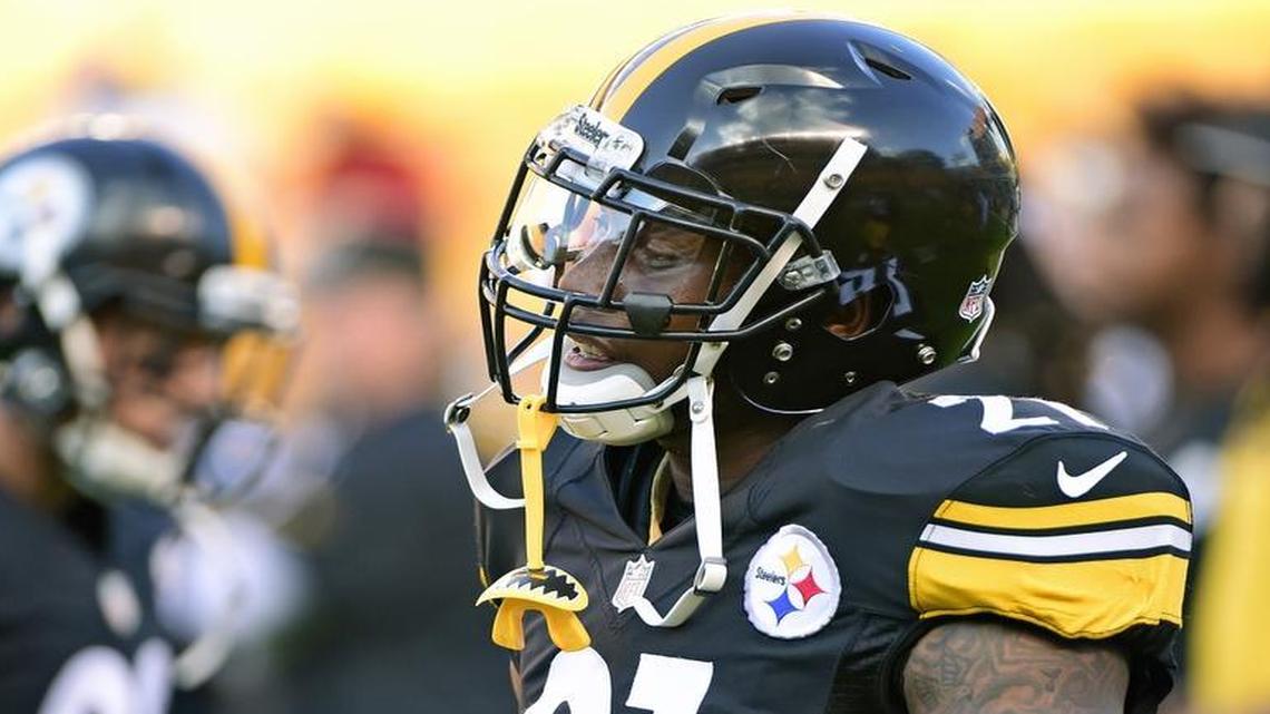 The Pittsburgh Steelers’ Robert Golden holds a football before a game Aug. 18 against the Philadelphia Eagles in Pittsburgh.