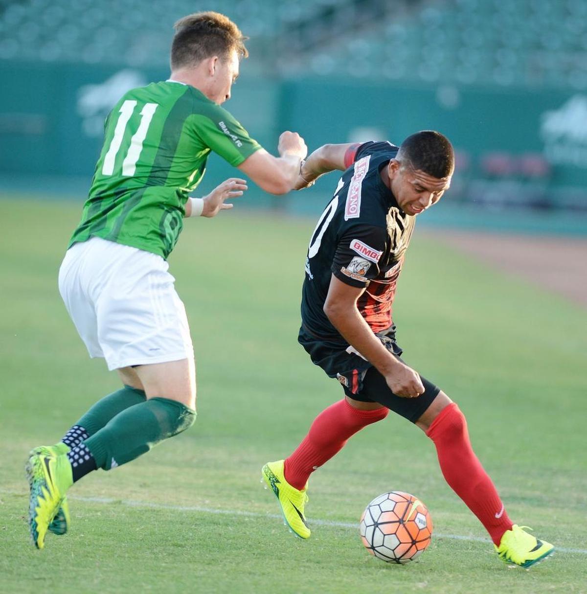 Fresno Fuego captain and midfielder Milton Blanco, right, has rejected offers from professional clubs to stay and help his hometown team win a trophy. The Fuego open the Premier Development League season against Burlingame Dragons at Chukchansi Park on Saturday, May 6, 2017.