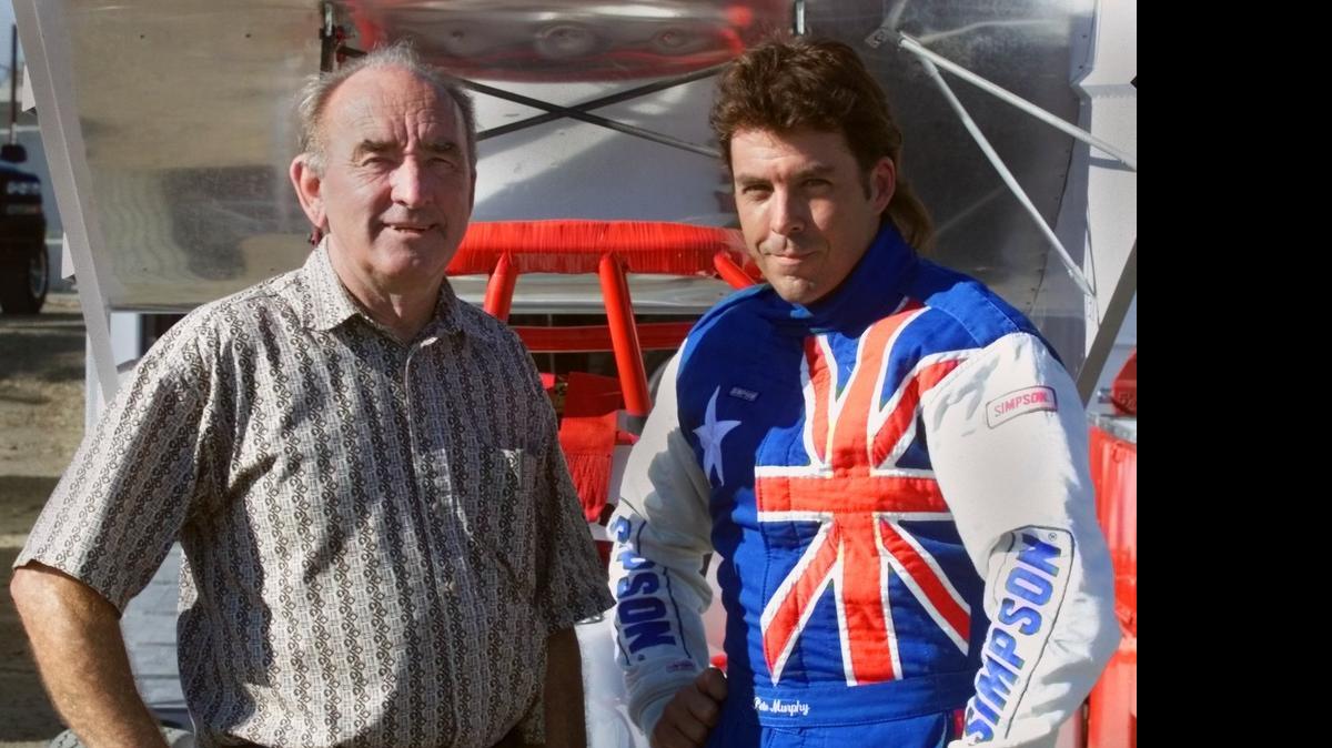 

Sprint car driver Peter Murphy and his former car owner, Morrie Williams, in a 2000 photo
