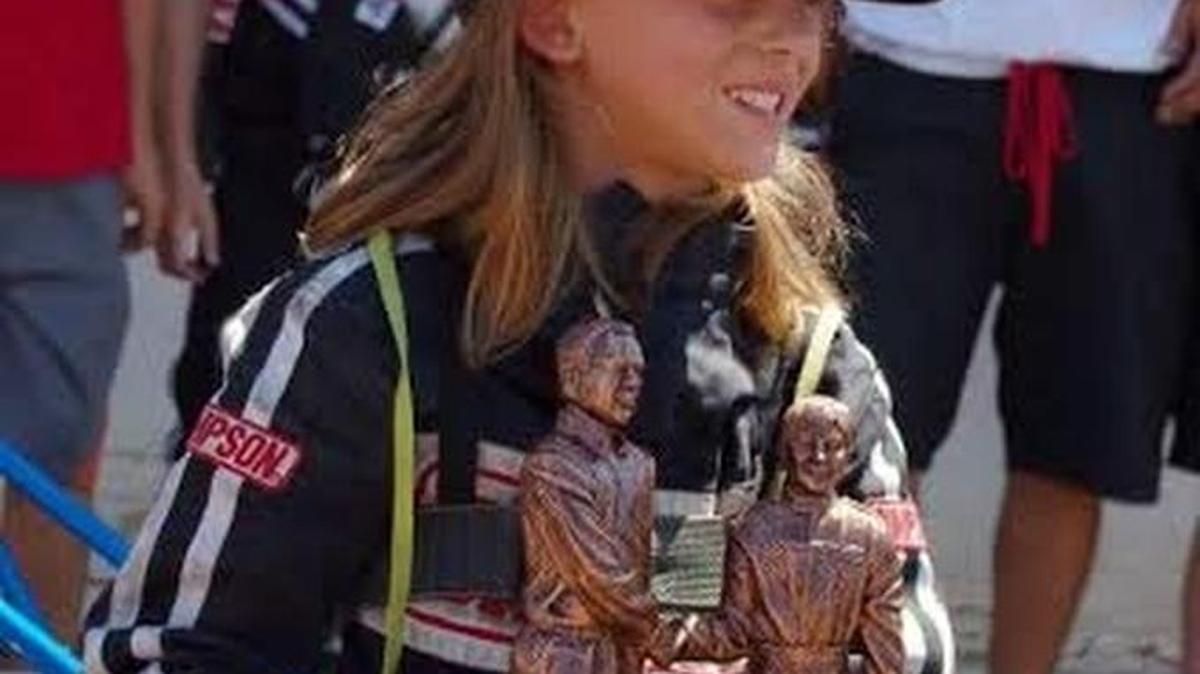 
Fresno’s Jade Avedisian, 8, captured main event victories at three major Quarter Midget national races this summer, becoming the only driver in the U.S. this year to do so.
