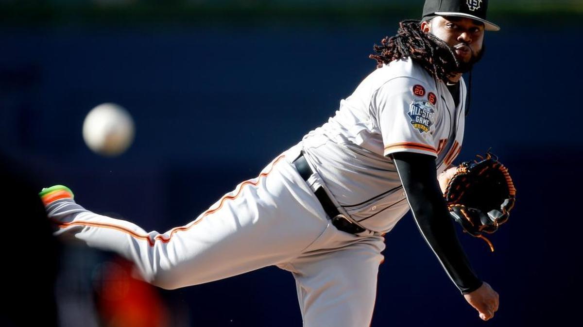 The Giants’ Johnny Cueto starts for the National League, and encounters a rough second inning at the MLB baseball All-Star Game, Tuesday, July 12, 2016, in San Diego.