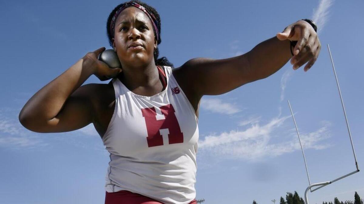 Nwanneka "Nikki" Okwelogu, a former Clovis West High student now attending Harvard, is shown in a July 2016 file photo. Okwelogu competed for Nigeria in the shot put at the Summer Olympic Games in Rio.