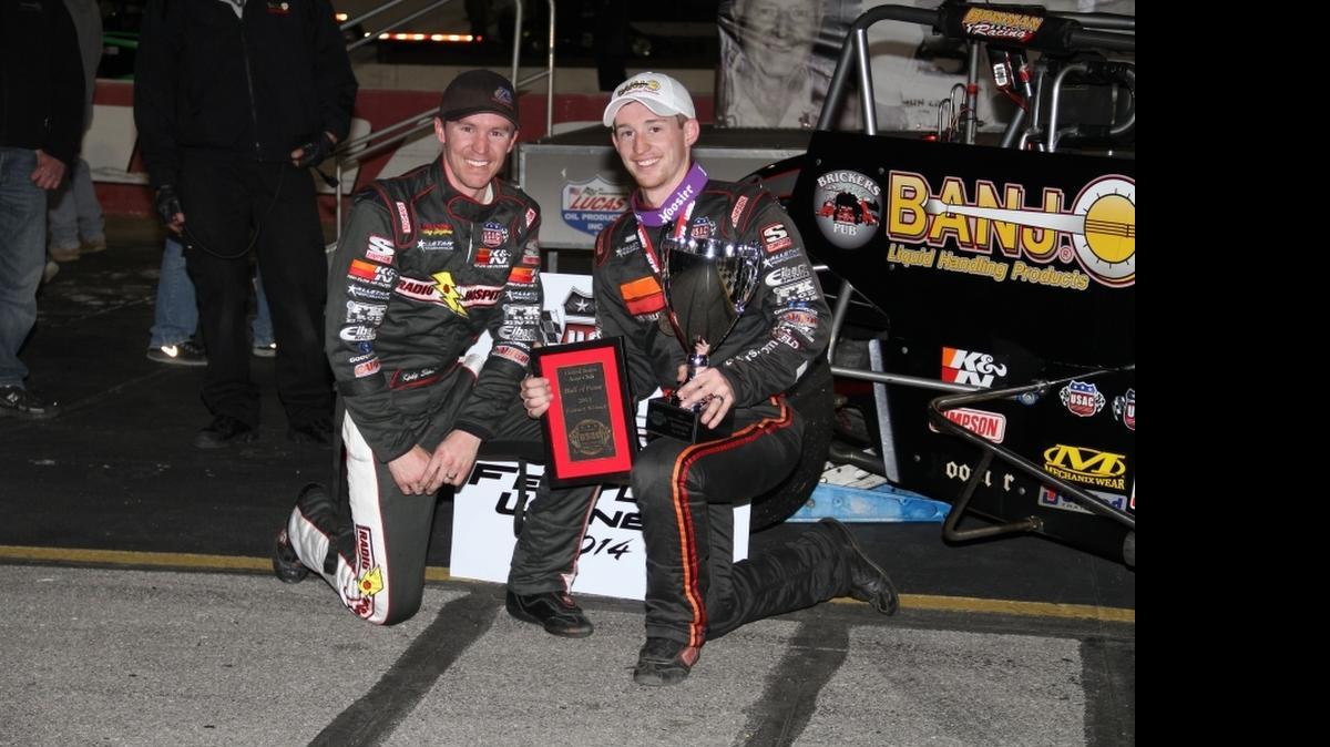 
Kody Swanson, left, and brother Tanner Swanson, right, are dominating the USAC Silver Crown sprint car series to start 2015.
