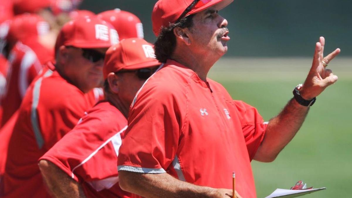 Fresno City College baseball coach Ron Scott, right, has seen injuries hit his team this season, but the Rams sit atop of the Central Valley Conference standings with four conference games remaining.