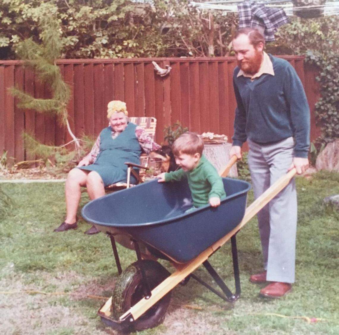 Paul Loeffler, Fresno State's play-by-play announcer, plays with his dad, Bobby, when he was young. Bobby Loeffler received a kidney transplant 28 years ago. Paul felt passionate about donating himself.