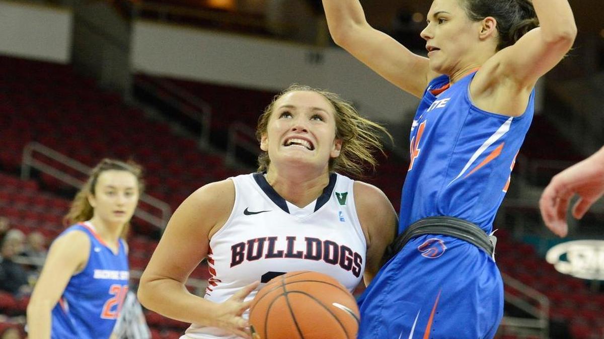 Fresno State’s Breanne Knishka drives against Boise State's Brooke Pahukoa in a January 2016 game at Save Mart Center. The Bulldogs learned Knishka, an All-Mountain West Freshman honoree a year ago, is lost for the 2016-17 season ahead of Wednesday night’s blowout loss at Wyoming.