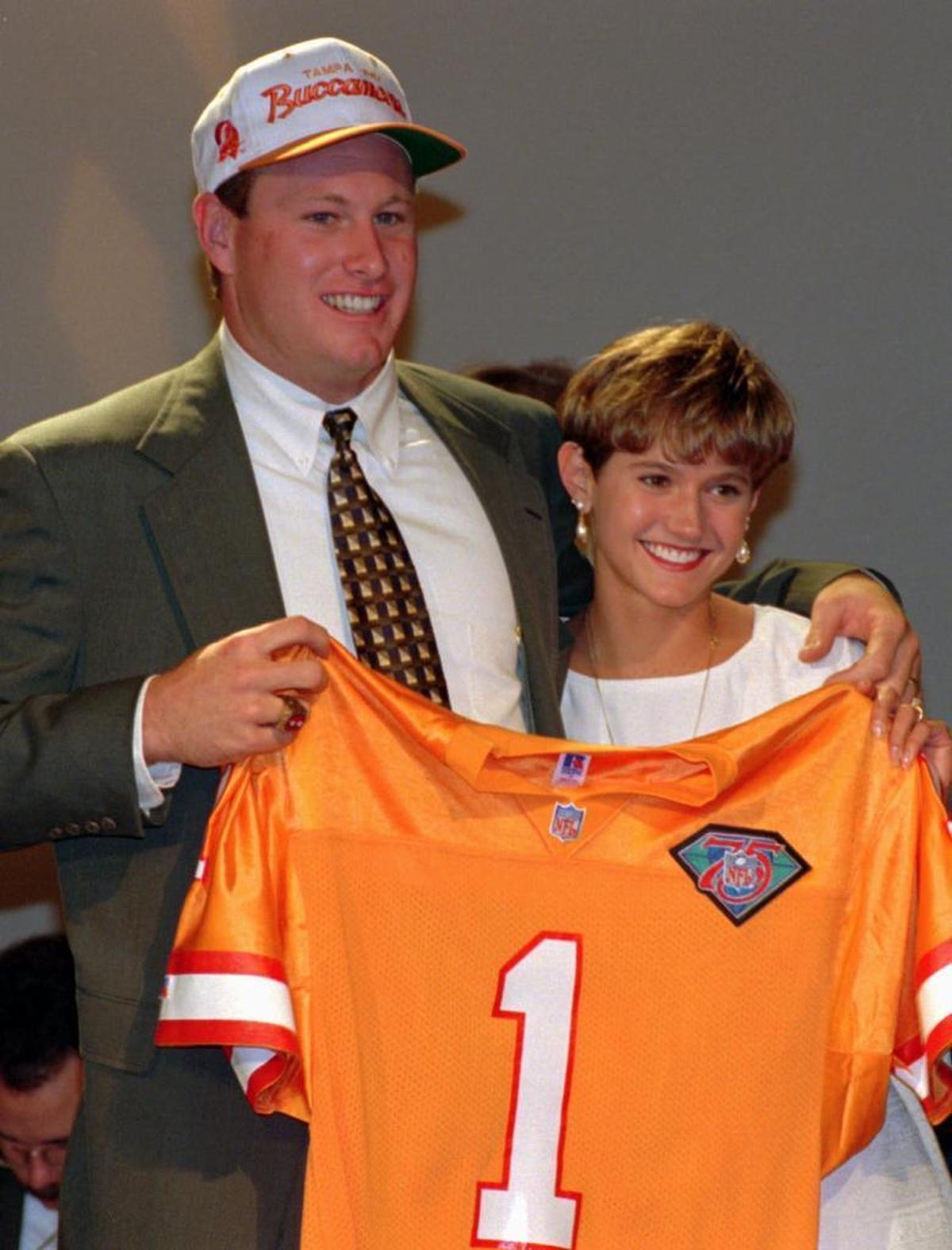 On the day former Fresno State quarterback Trent Dilfer was drafted by the Tampa Bay Buccaneers, his wife and college sweetheart Cassandra was right by his side. The two were Bulldogs student athletes and got married before Dilfer’s junior year. Cassandra competed in swimming.