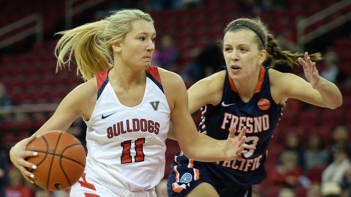 Fresno State’s Maddi Utti, in action last season, scored a team-high 20 points with seven rebounds in the Bulldogs’ 76-64 win over Utah State.