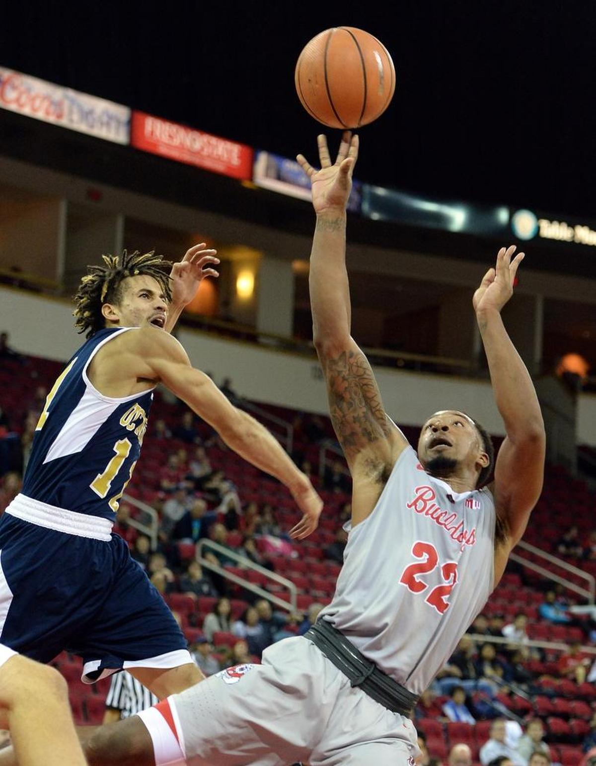 Fresno State forward Ray Bowles Jr. scored 19 points for the Bulldogs in an 83-63 victory at Cal Poly on Saturday, Dec. 9, 2017, their sixth win in a row. Bowles also had six rebounds, three assists and one steal for the 8-2 Bulldogs.