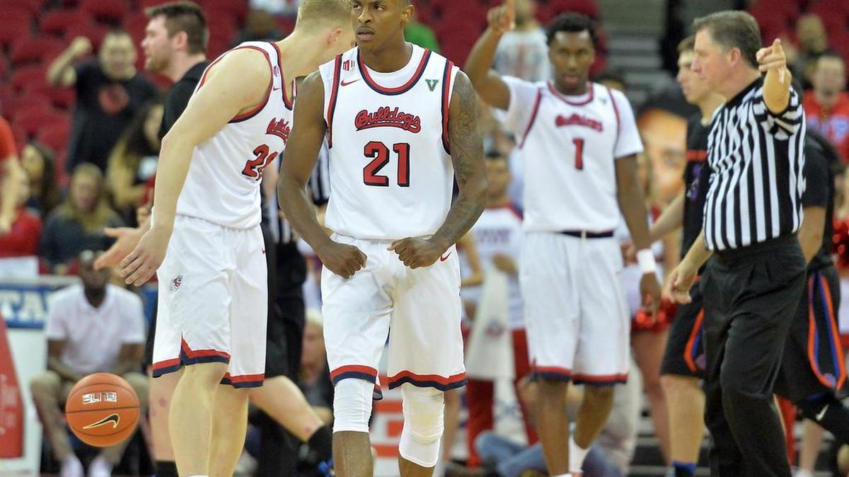 Fresno State junior Deshon Taylor reacts during a victory over Boise State at Save Mart Center on Saturday, Jan. 14, 2017, in Fresno. Taylor is averaging 20.4 points over the past five games, highest on the team. He credits his play at the defensive end for the scoring surge.
