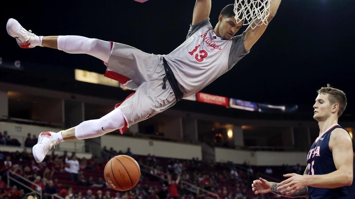 Fresno State forward Cullen Russo dunks the ball in the Bulldogs’ season-opening victory over Texas-San Antonio, Nov. 11, 2016 at the Save Mart Center. Russo led the Bulldogs with 23 points and 10 rebounds in the victory.