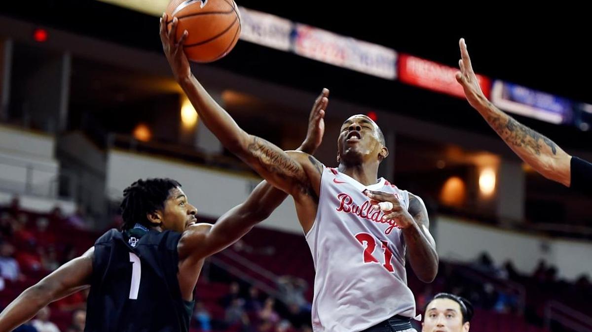 Fresno State guard Deshon Taylor scored 22 points and had five rebounds, three assists and three steals in the Bulldogs’ 82-79 overtime victory at Colorado State on Saturday, Jan. 6, 2018. The victory even the Bulldogs’ Mountain West Conference record at 2-2.
