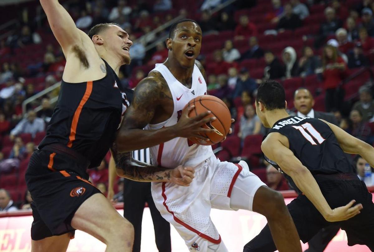 Fresno State guard DeShon Taylor is averaging 18.0 points and 5.0 assists through the Bulldogs’ first eight games this season. Fresno State takes on Long Beach State on Saturday, Dec, 8, 2018 at the Save Mart Center.