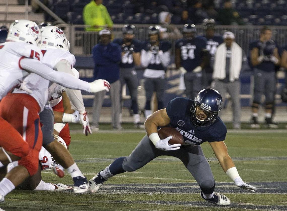 Nevada running back Toa Taua is leading the Wolf Pack with 581 rushing yards and five touchdowns. He is averaging just 3.8 yards per carry.