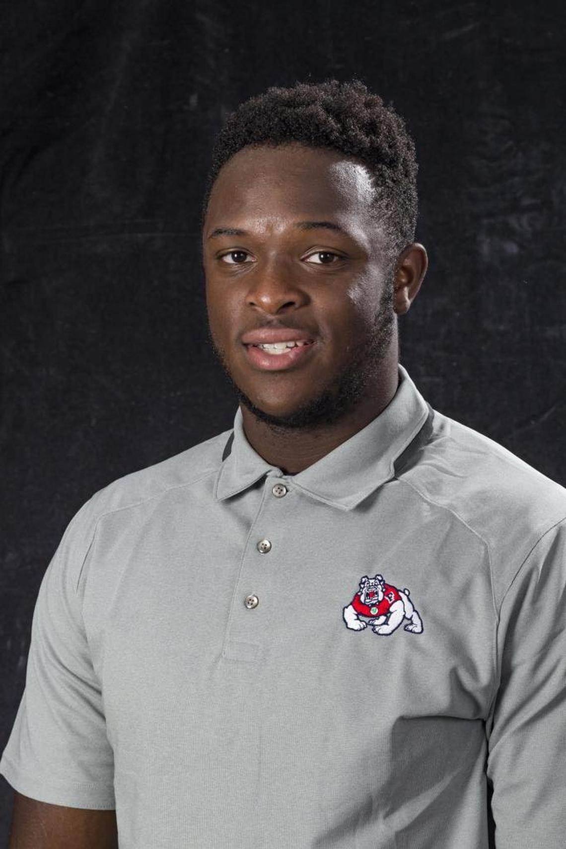 Fresno State offensive lineman Nick Aibuedefe, who joined the Bulldogs’ program through an open tryout, is as a fifth-year senior repping with the No. 1 offense at left guard.