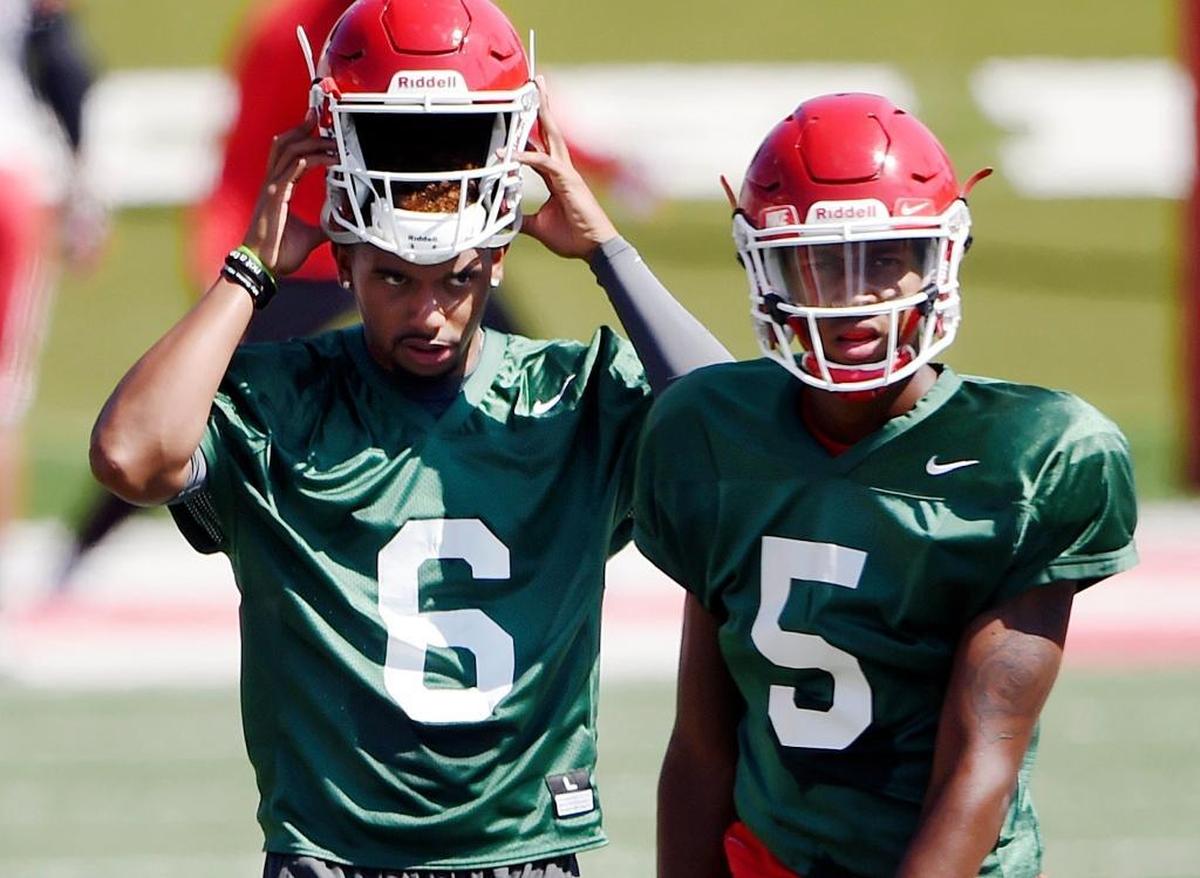 Graduate transfer Marcus McMaryion (6) replaced Chason Virgil (5) as Fresno State’s starting quarterback in the Bulldogs’ fourth game this season.