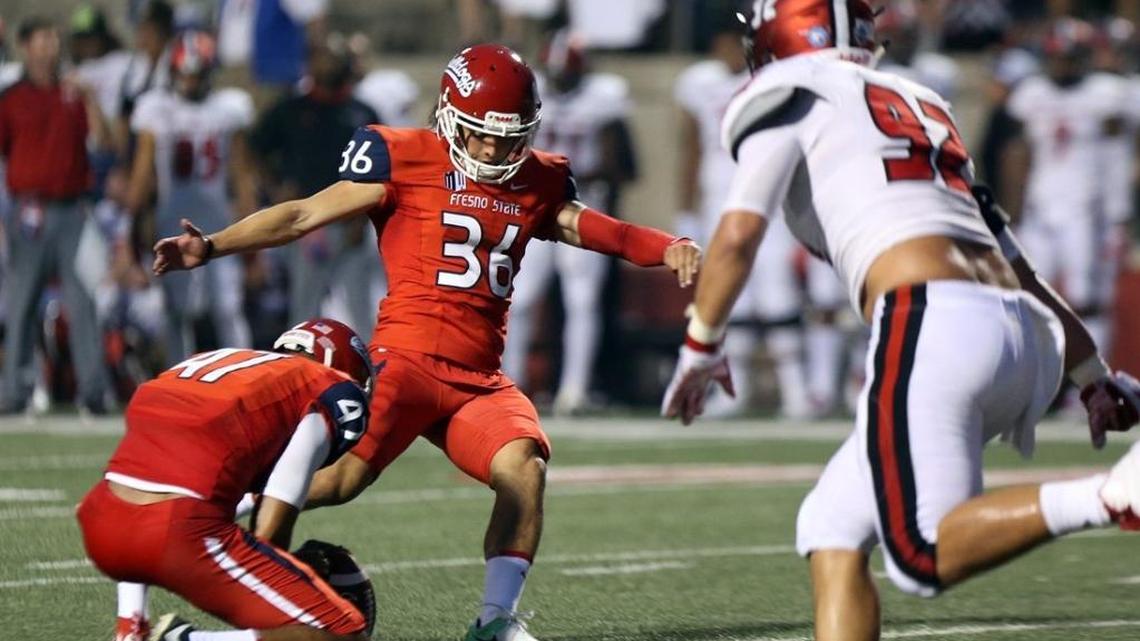 Fresno State kicker Jimmy Camacho was diagnosed with cancer shortly after signing a national letter of intent in 2015. The senior worked his way back and this season has hit 19 of 23 field goals for the Bulldogs, who are 8-3 and 6-1 in the Mountain West Conference and have clinched the West Division title.