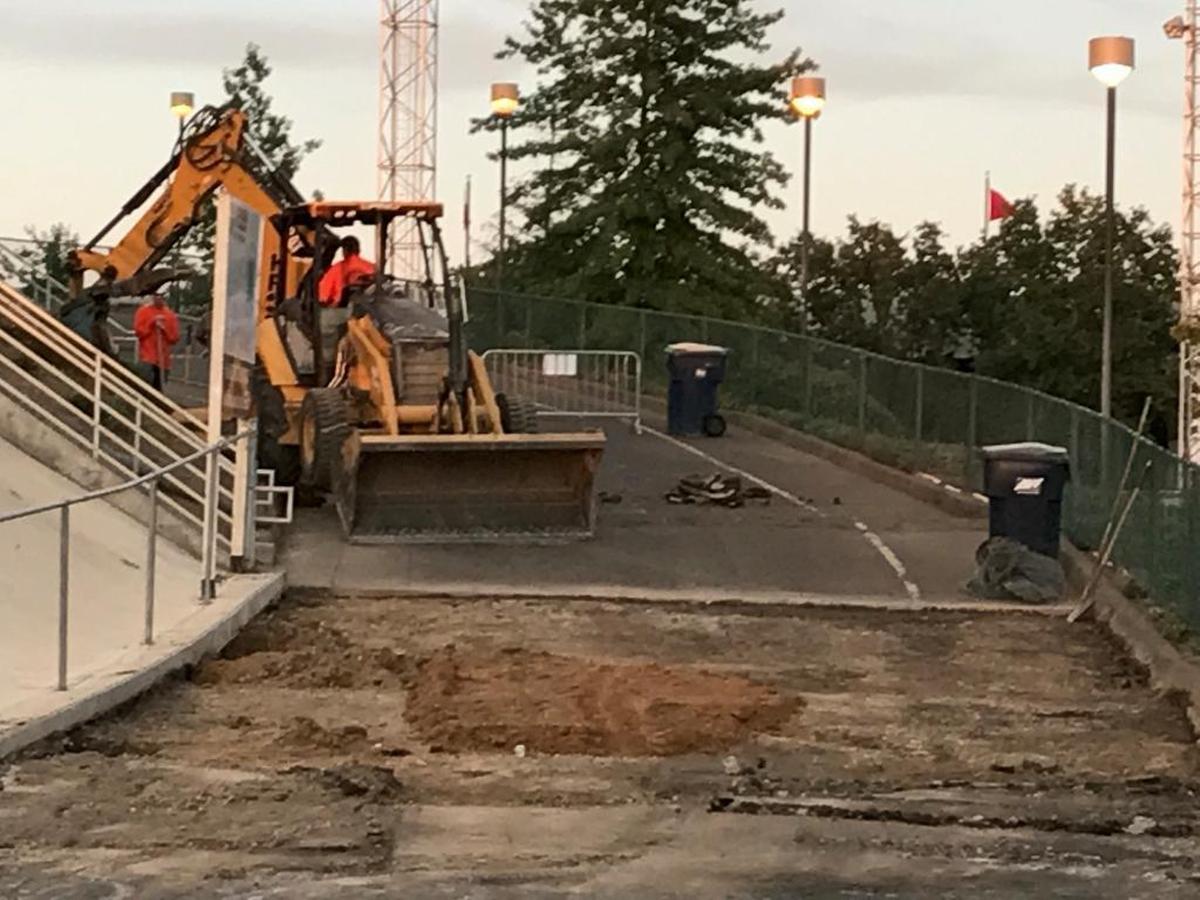Work crews were out Sunday to repair a broken water line under Sections 37 and 38 on the southeast side of Bulldog Stadium. Fresno State will have engineers on site Monday to assess the damage and repair of the 37-year-old venue, but it was not expected it will have an effect on the Bulldogs’ Mountain West Conference opener on Saturday against Nevada.