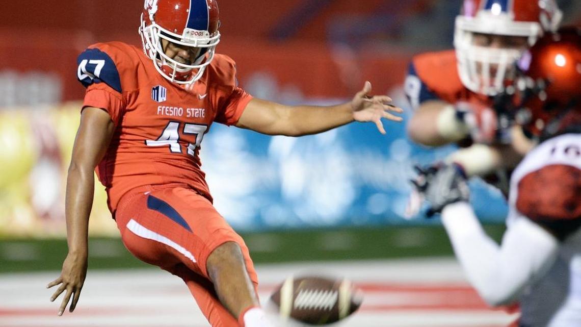 Fresno State punter Blake Cusick has dropped 24 punts this season inside an opponent’s 20-yard line, tied for second in the nation. The Bulldogs’ punter is a semifinalist for the Ray Guy Award..