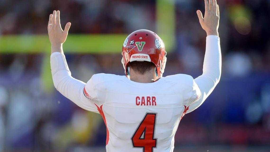 Derek Carr’s No. 4 will be retired by Fresno State in a ceremony at halftime of the season-opener Saturday night.
