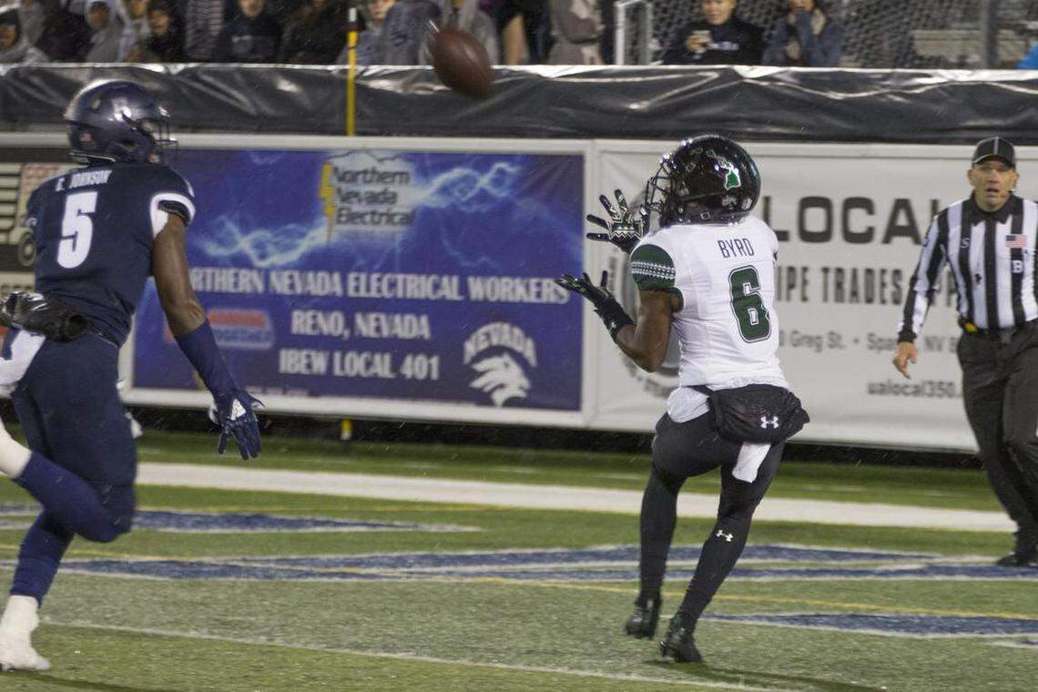 Hawaii wide receiver Cedric Byrd II has caught nine touchdown passes this season, tied for fifth in the nation.