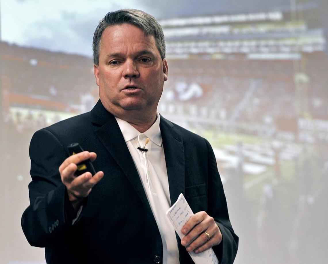 Former Fresno State athletics director Jim Bartko outlined plans for a $60 million renovation to Bulldog Stadium as well as athletic facilities for other sports during a press conference Friday. June 26, 2015 in Fresno. Bartko in November resigned, citing personal reasons.