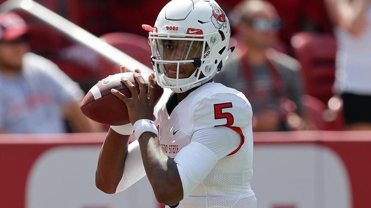 Fresno State quarterback Chason Virgil finished 21 of 34 for 180 yards, a touchdown and an interception against No. 1 Alabama on Saturday, Sept. 9, 2017, in Tuscaloosa.