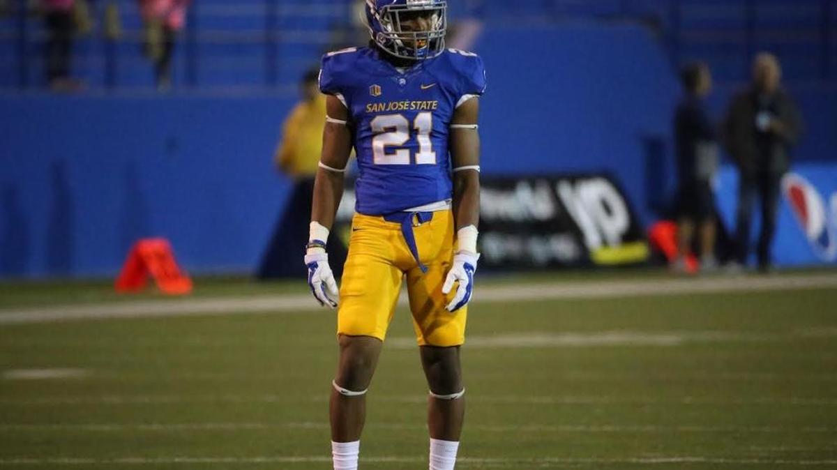 
Former Clovis West standout Andre Chachere has started two of San Jose State’s first three games but is listed as the primary backup at cornerback for the Spartans’ game against Fresno State on Sept. 26, 2015.

