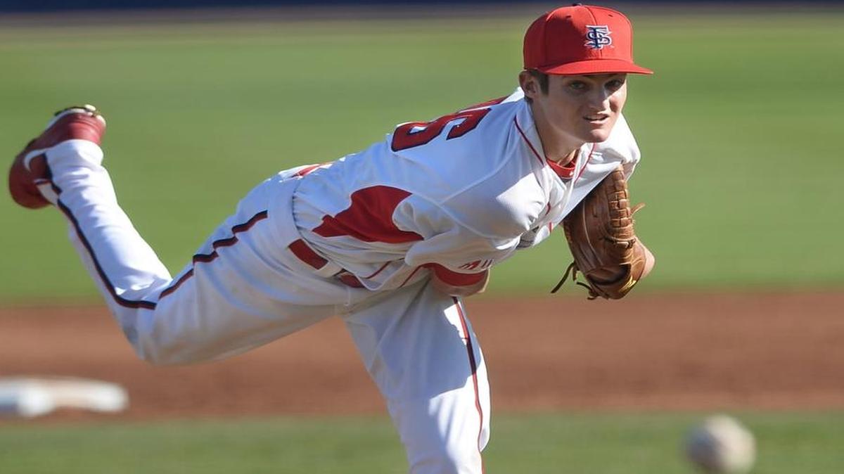 Junior right-handed pitcher Jimmy Lambert, seen here in this 2014 Fresno Bee file photo, was named the Mountain West’s pitcher of the week on Monday after tossing a shutout against Youngstown State on Saturday, Feb. 27, 2016.