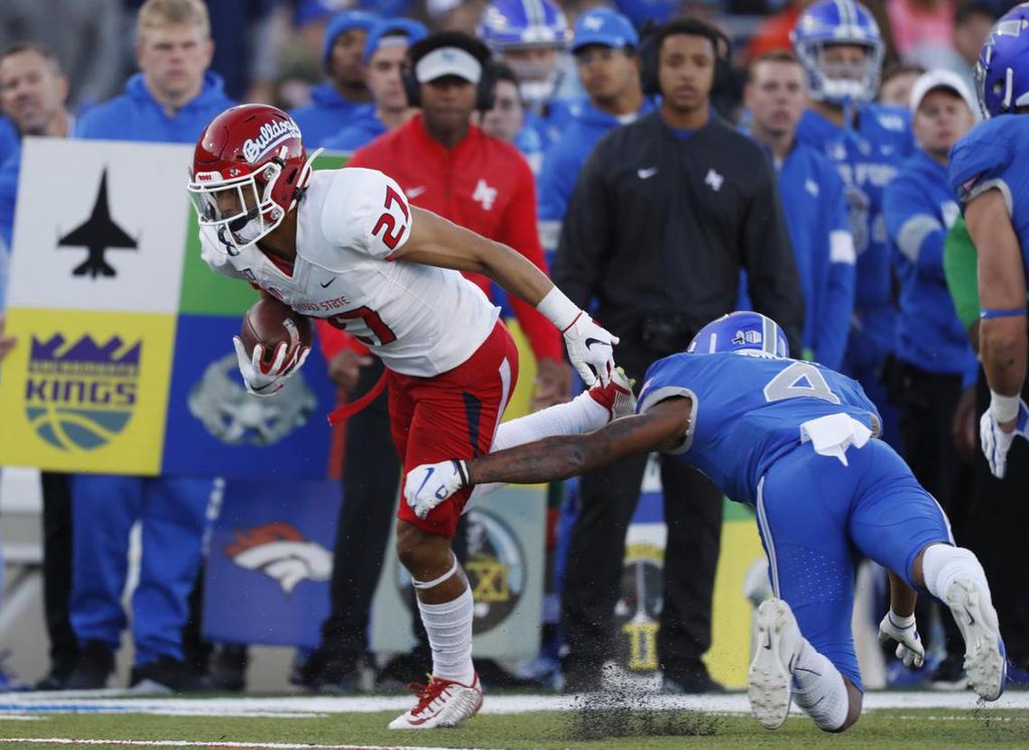 Fresno State wideout Zane Pope, eluding a tackle last season in a loss at Air Force, will get another crack at the Falcons in the Bulldogs’ 2020 Mountain West Conference opener. The Bulldogs will host Air Force Sept. 26.