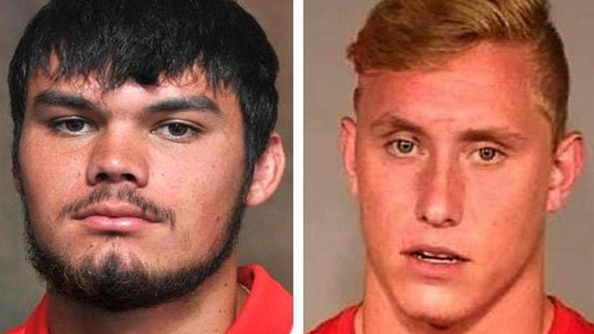 A criminal case was dismissed Wednesday against former Fresno State quarterback Zack Greenlee, left, and Bulldogs football player Brandon Hughes after they complied with their conditional pleas to party-related charges, their lawyer said.