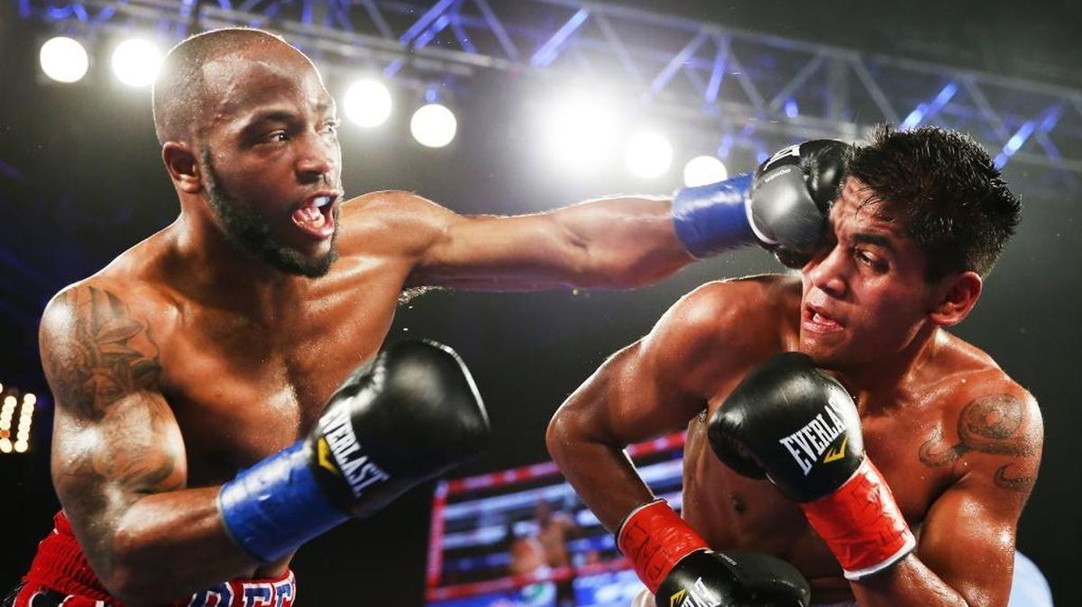 Mike Reed lands a shot on his opponent. Reed will meet Jose Ramirez on Nov. 11 at the Save Mart Center. He said Ramirez is an incomplete boxer.