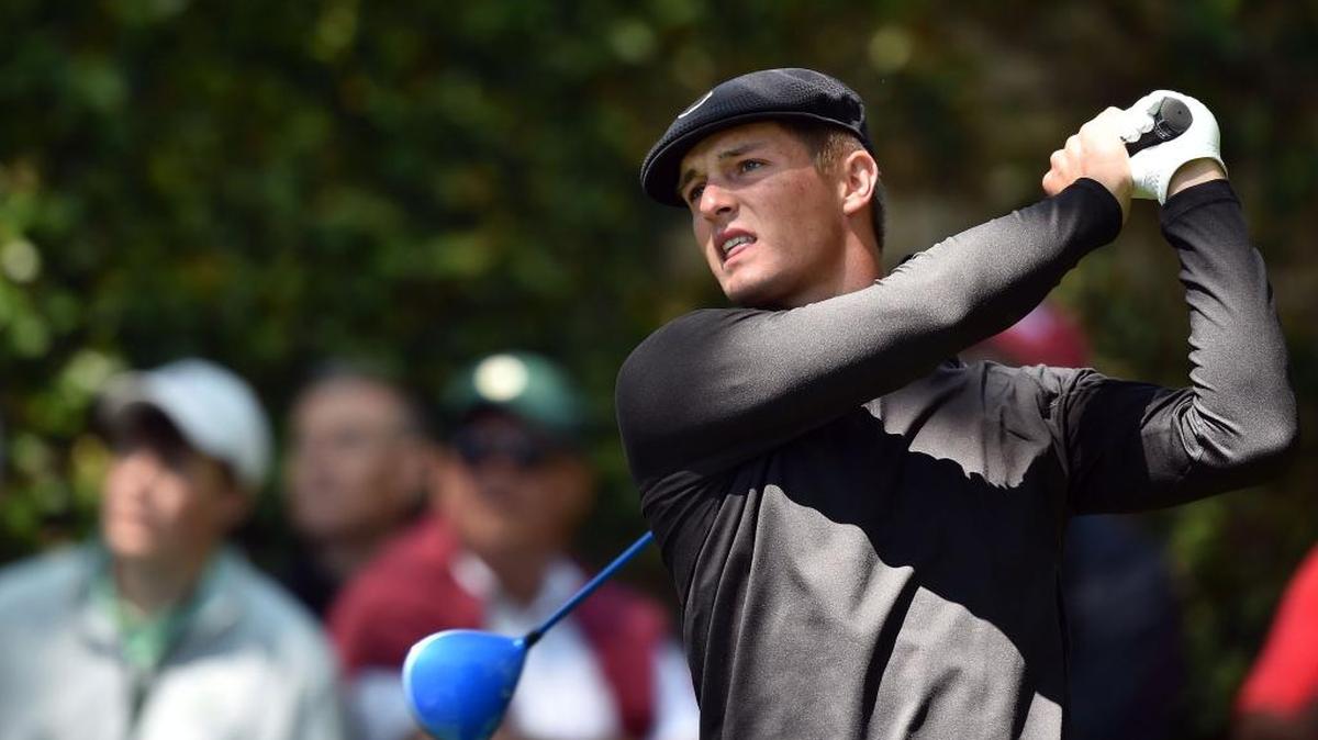 Bryson DeChambeau plays his shot from the second tee during the third round of the 80th Masters on Saturday at the Augusta National Golf Club in Augusta, Ga. The amateur from Clovis heads into the final round at 5 over for the tournament and in a group tied for 23rd.