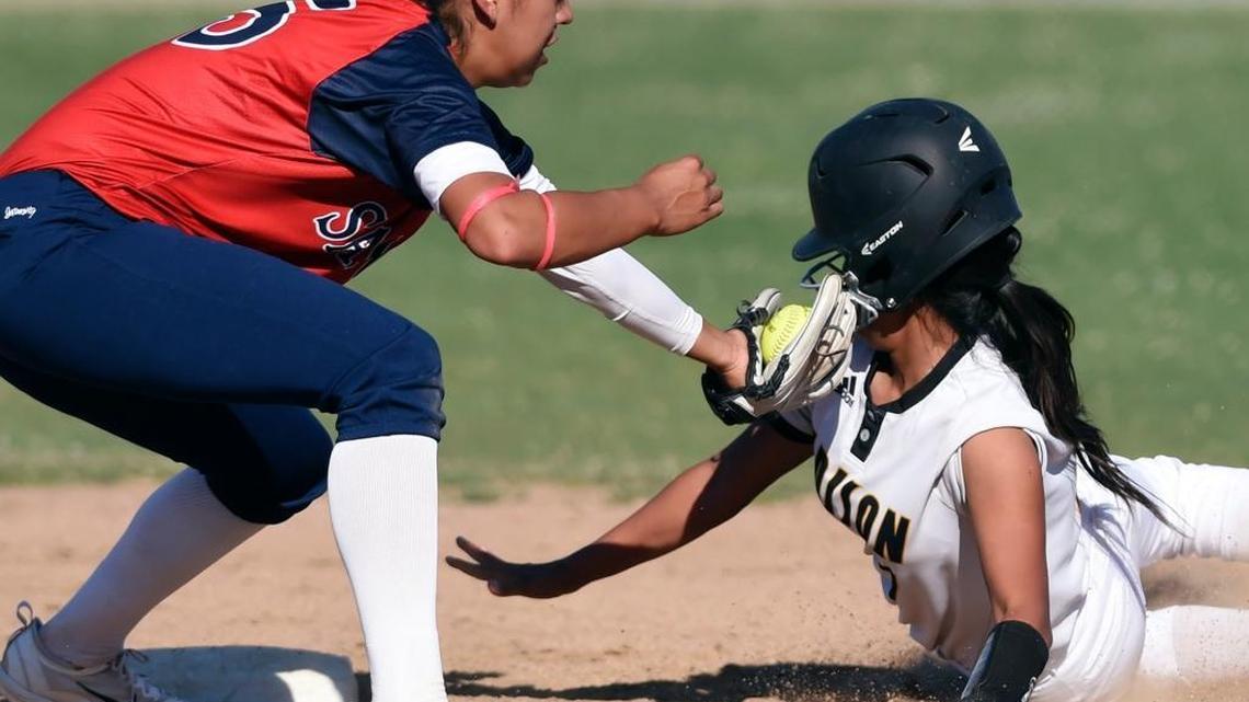 Vanessa Hernandez, left, of Central Section Division II runner-up Sanger High was named 2017 County/Metro Athletic Conference Offensive Player of the Year.