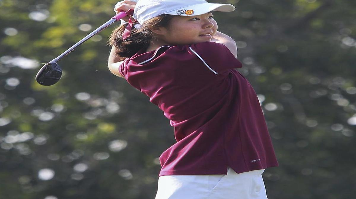 Clovis West’s Aya Enkoji, shown here during her Bee All-Star performance last year as a freshman, led the Golden Eagles to a third straight Central Section Division I team title Monday, Oct. 26, 2015, at Taft’s Buena Vista Golf Course.