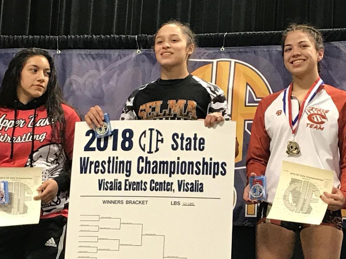 Selma’s Gracie Figueroa became the first wrestler to win fourth straight CIF state titles while competing in four different weight classes. She won gold in the 121-pound class Saturday to conclude her high school career at 193-0, including 33-0 this season.