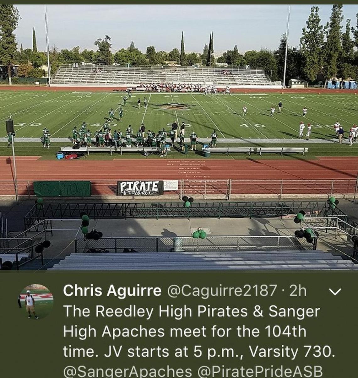 Friday marked the 104th annual meeting between Sanger and Reedley, which was the host team Friday. The Apaches entered the night winners of nine straight in the series and led overall at 68-33-2.