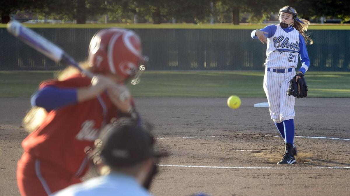 Clovis pitcher Danielle Lung throws against Buchanan in their game at Clovis Monday, April 25, 2016. Lung pitched a two-hitter as the No. 2 Cougars beat the No. 1 Bears 1-0.