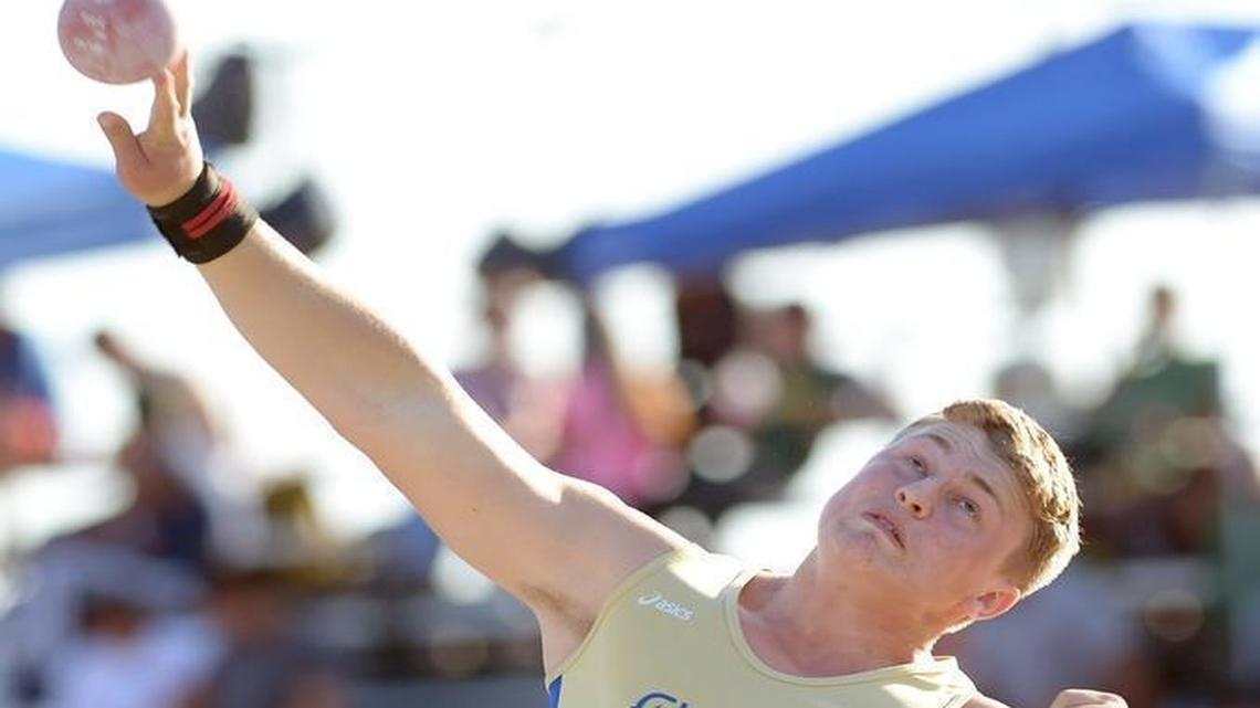 Clovis High’s Jonah Wilson ranks second in the state in the shot put (64 feet, 3 inches) and first in discus (221-5).