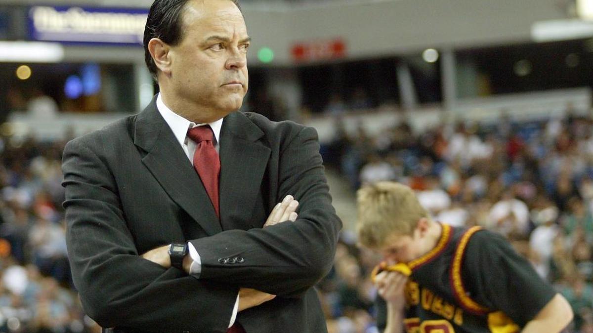 Clovis West High’s Tom Orlich, shown during the Golden Eagles’ run to the 2006 CIF State Division I final, is retiring as boys basketball coach and a teacher and will join the staff of new Stanford coach Jerod Haase, who played for Orlich during a 25-year run at South Lake Tahoe High.