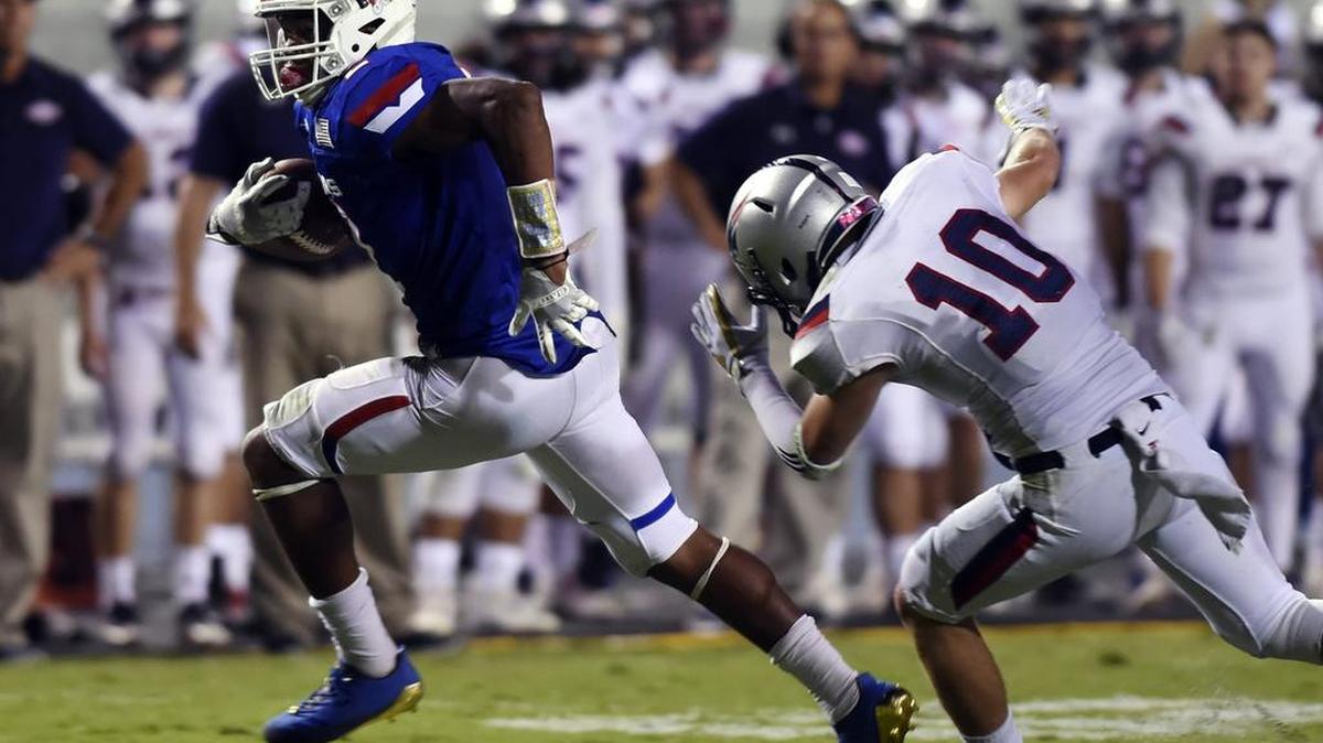 Buchanan running back Kendall Milton, shown here in a file photo, didn’t have to do a lot of work Friday in the Bears’ 48-0 win at Porterville. But the second-ranked Bears (5-0) could have their hands full next week with a showdown against top-ranked Central (4-1).