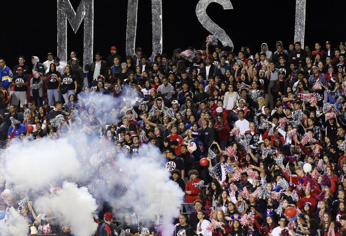 The 53rd annual Victory Bell game between Tulare Union High and Tulare Western was sold out with roughly 5,900 people packing Bob Mathias Stadium. Both student sections were sold out entering the week.