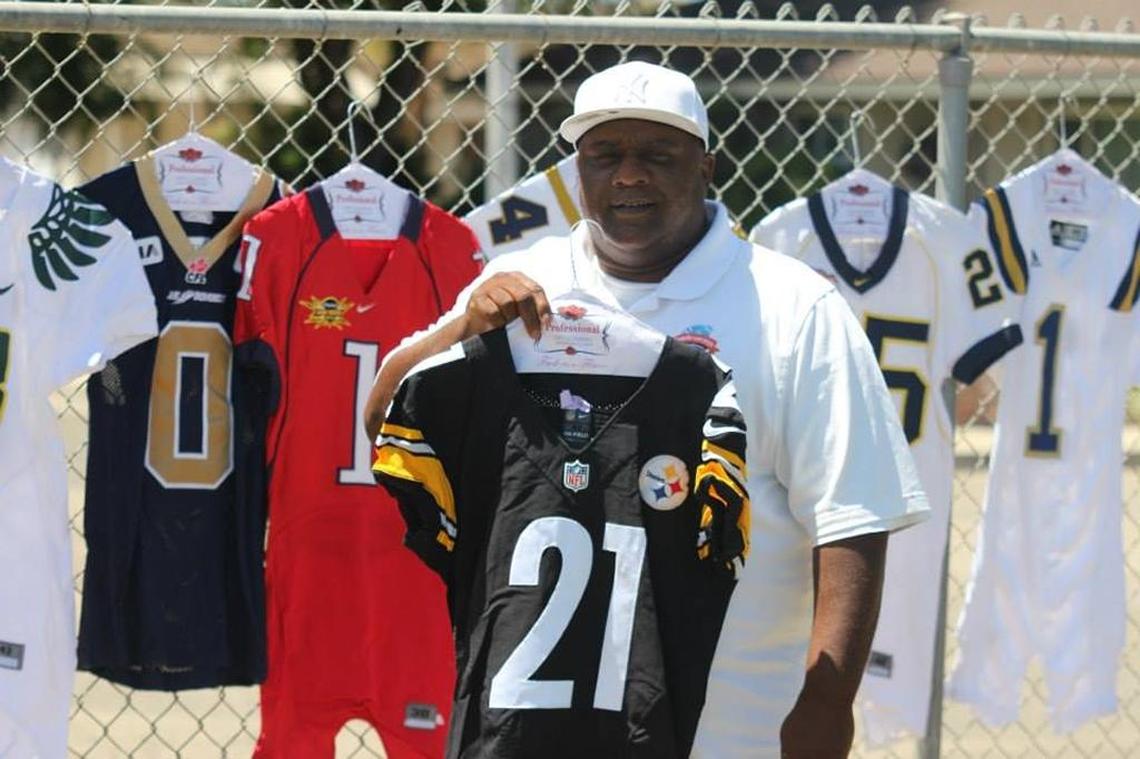 Longtime Edison High assistant Tony Perry took much pride in the successes of his former players. It became customary for past players to give Mr. Perry a jersey of them from their college or NFL days.