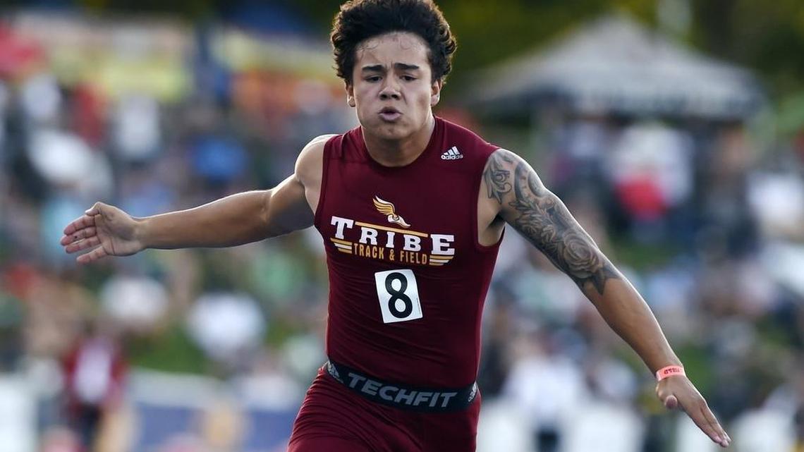 Tulare High’s Kasmier Allen placed sixth in the 100-meter dash at the CIF State track and field championships earlier this month. He also is a star football player for Tulare and announced an oral commitment to Boise State on Tuesday night.